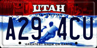 UT license plate A294CU