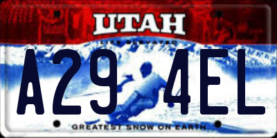 UT license plate A294EL