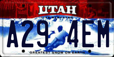 UT license plate A294EM
