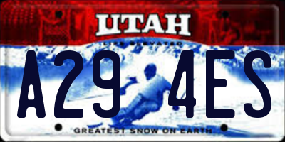 UT license plate A294ES