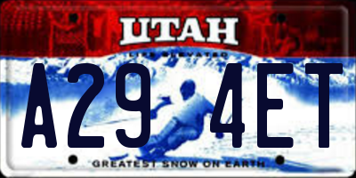 UT license plate A294ET