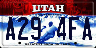 UT license plate A294FA