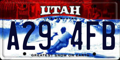 UT license plate A294FB