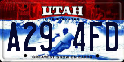 UT license plate A294FD