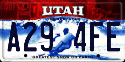UT license plate A294FE