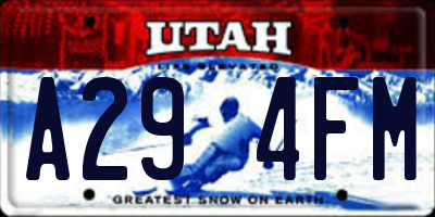 UT license plate A294FM