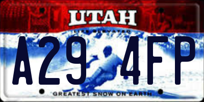 UT license plate A294FP