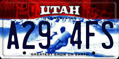UT license plate A294FS