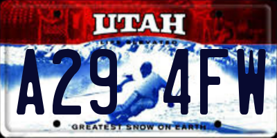 UT license plate A294FW