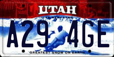 UT license plate A294GE