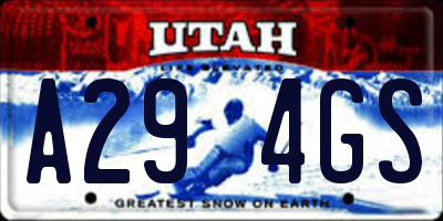 UT license plate A294GS