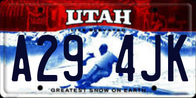 UT license plate A294JK