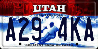 UT license plate A294KA
