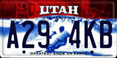 UT license plate A294KB