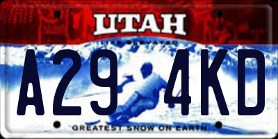 UT license plate A294KD