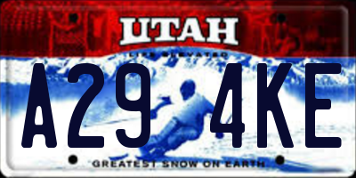 UT license plate A294KE