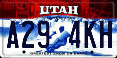 UT license plate A294KH