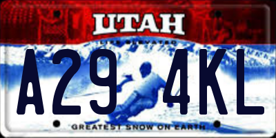 UT license plate A294KL