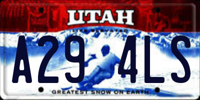 UT license plate A294LS