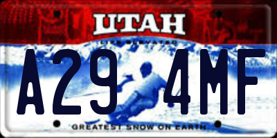 UT license plate A294MF