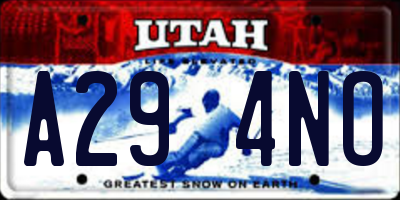 UT license plate A294NO