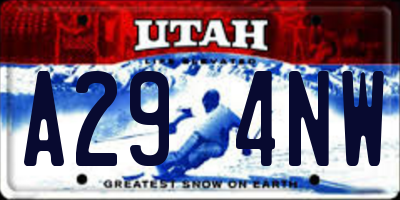 UT license plate A294NW