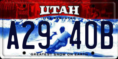 UT license plate A294OB