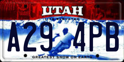 UT license plate A294PB