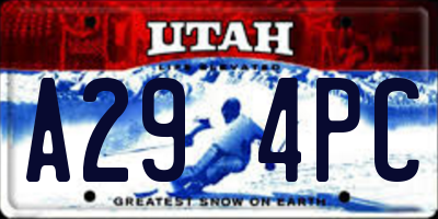 UT license plate A294PC
