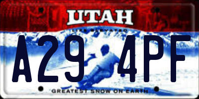 UT license plate A294PF