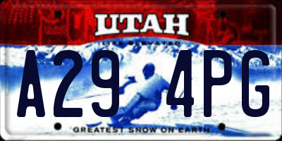 UT license plate A294PG