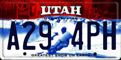 UT license plate A294PH