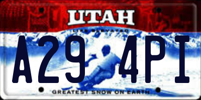 UT license plate A294PI