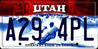 UT license plate A294PL