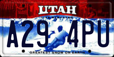 UT license plate A294PU