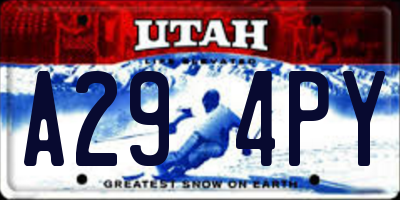 UT license plate A294PY