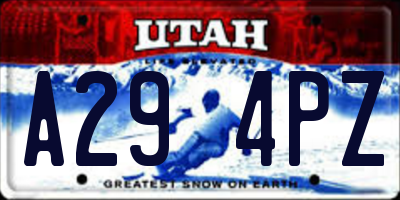 UT license plate A294PZ