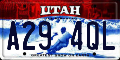 UT license plate A294QL