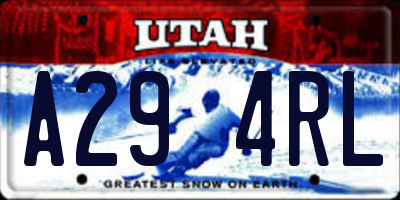 UT license plate A294RL