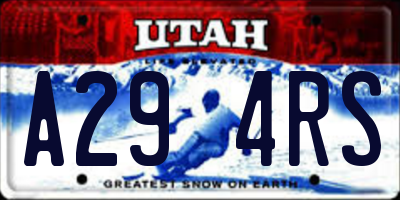 UT license plate A294RS