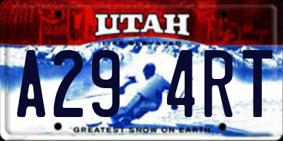 UT license plate A294RT