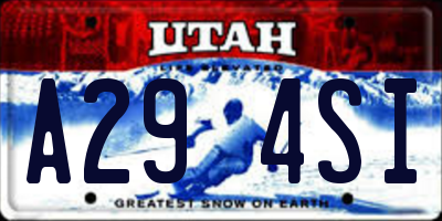 UT license plate A294SI