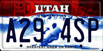 UT license plate A294SP