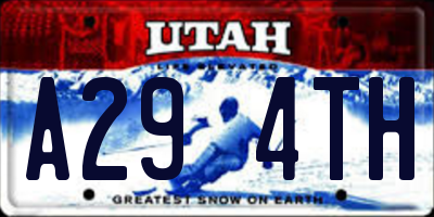 UT license plate A294TH