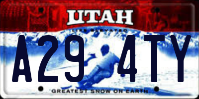 UT license plate A294TY