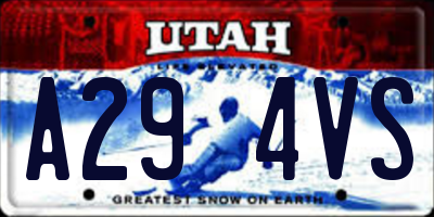 UT license plate A294VS