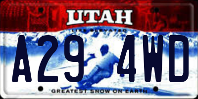 UT license plate A294WD