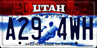 UT license plate A294WH
