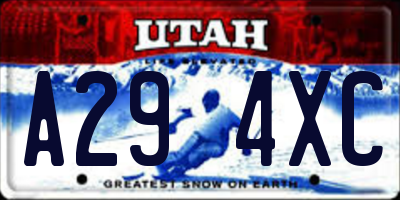 UT license plate A294XC