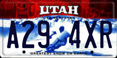 UT license plate A294XR